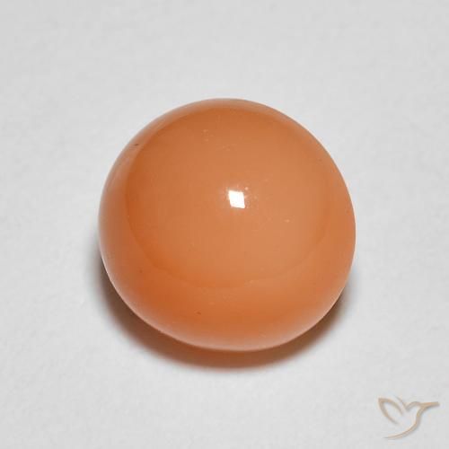 Piedra de Luna Naranja claro natural de 1.40 ct, Redondo, Translúcido