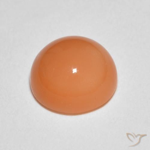 Piedra de Luna Naranja claro natural de 1.40 ct, Redondo, Translúcido