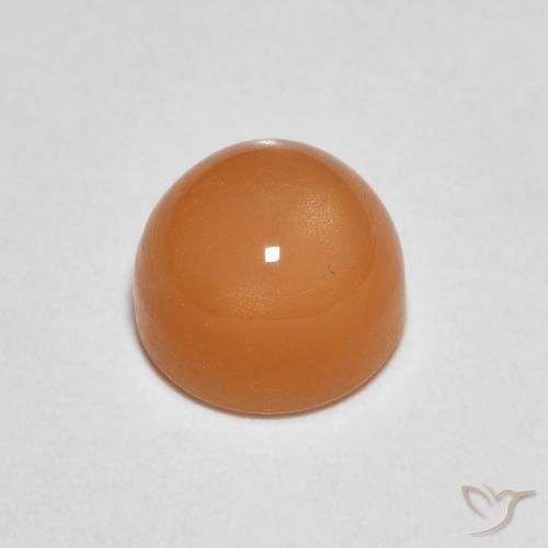 Piedra de Luna Naranja melocotón vívido natural de 1.22 ct, Redondo, Translúcido