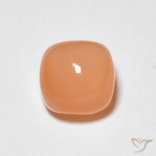 1.51ct Natural Naranja claro Piedra de Luna, Forma Cojín, Translúcido