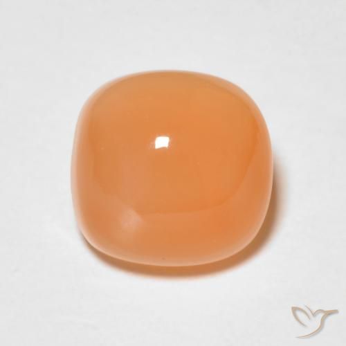 1.78ct Natural Naranja rojizo Piedra de Luna, Forma Cojín, Translúcido