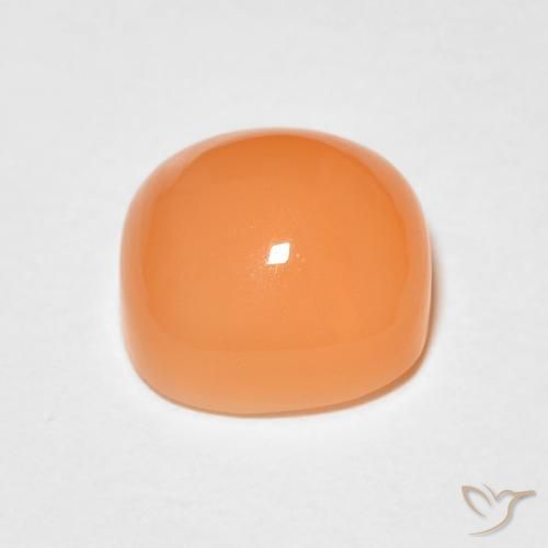 Piedra de Luna Naranja rojizo natural de 1.78 ct, Forma Cojín, Translúcido