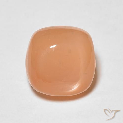 1.54ct Natural Naranja cantaloupe Piedra de Luna, Forma Cojín, Translúcido