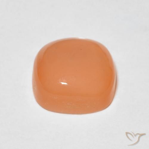 Piedra de Luna Naranja cantaloupe natural de 1.54 ct, Forma Cojín, Translúcido