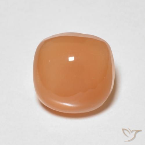 1.57ct Natural Naranja rojizo Piedra de Luna, Forma Cojín, Translúcido