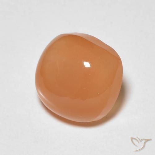 Piedra de Luna Naranja rojizo natural de 1.57 ct, Forma Cojín, Translúcido