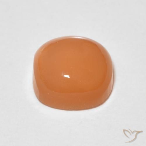 Piedra de Luna Naranja rojizo natural de 1.57 ct, Forma Cojín, Translúcido