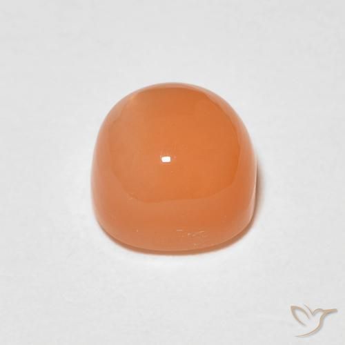 Piedra de Luna Naranja melocotón vívido natural de 1.37 ct, Forma Cojín, Translúcido