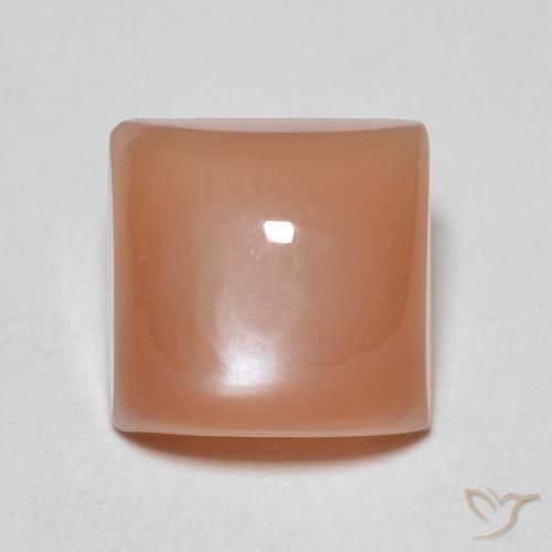 2.19ct Natural Naranja medio Piedra de Luna, Cuadrado, Translúcido