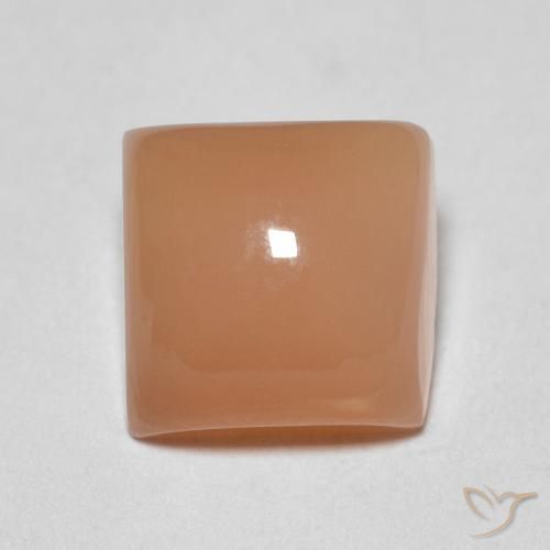 1.79ct Natural Naranja durazno Piedra de Luna, Cuadrado, Translúcido