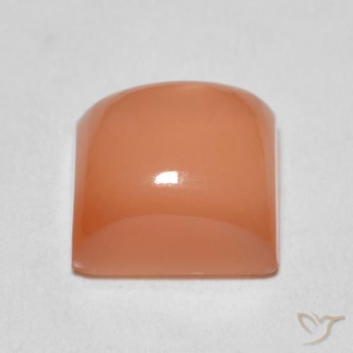 Piedra de Luna Naranja cantaloupe natural de 2.06 ct, Cuadrado, Translúcido