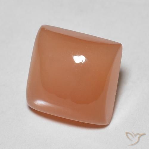 Piedra de Luna Naranja medio natural de 1.92 ct, Cuadrado, Translúcido