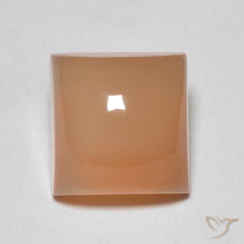 2.13ct Natural Naranja cantaloupe Piedra de Luna, Cuadrado, Translúcido