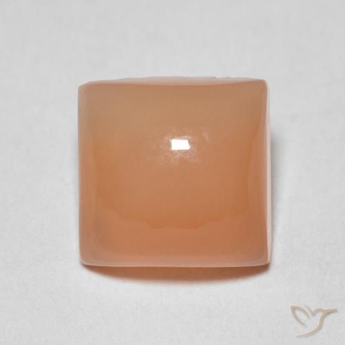 1.78ct Natural Naranja durazno Piedra de Luna, Cuadrado, Translúcido