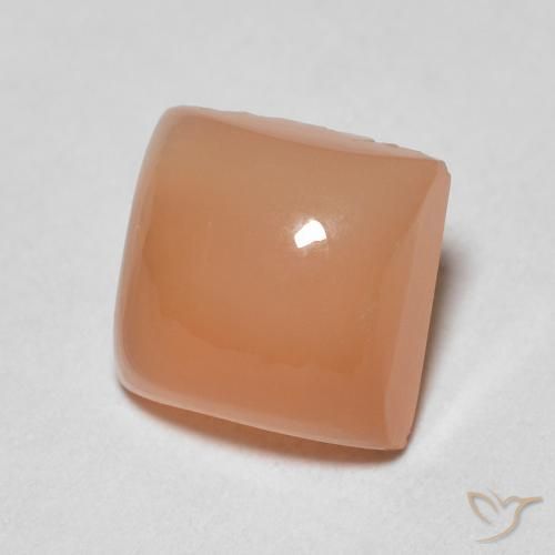 Piedra de Luna Naranja durazno natural de 1.78 ct, Cuadrado, Translúcido
