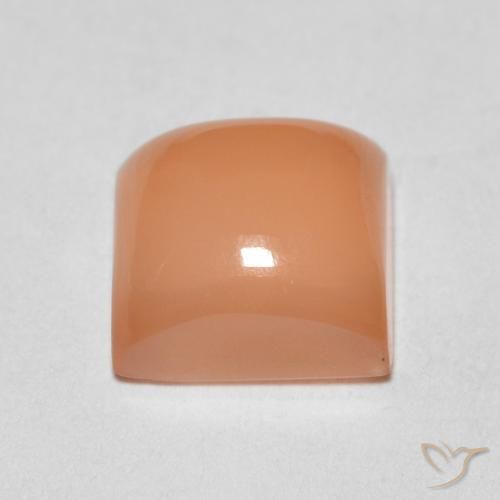 Piedra de Luna Naranja durazno natural de 1.78 ct, Cuadrado, Translúcido