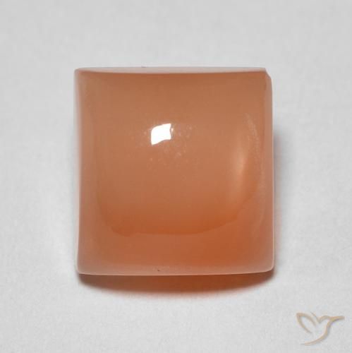 2.17ct Natural Naranja cantaloupe Piedra de Luna, Cuadrado, Translúcido