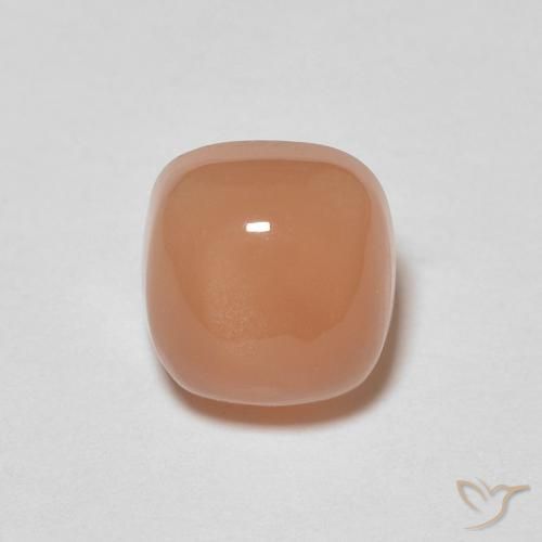 1.13ct Natural Naranja cantaloupe Piedra de Luna, Forma Cojín, Translúcido