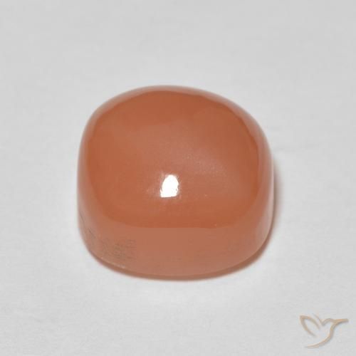 Piedra de Luna Naranja claro natural de 2.85 ct, Forma Cojín, Translúcido