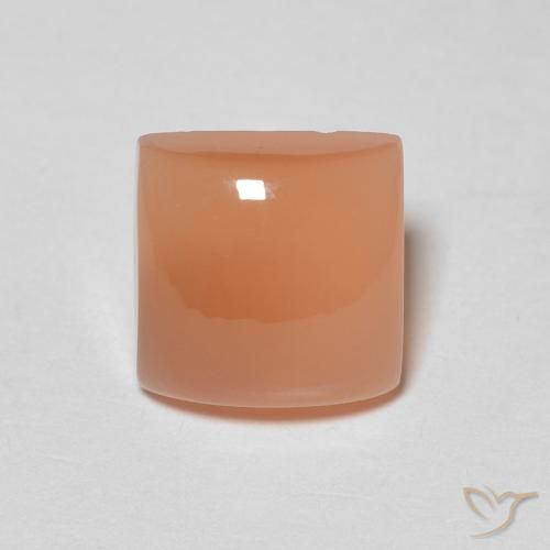 1.87ct Natural Naranja durazno Piedra de Luna, Cuadrado, Translúcido