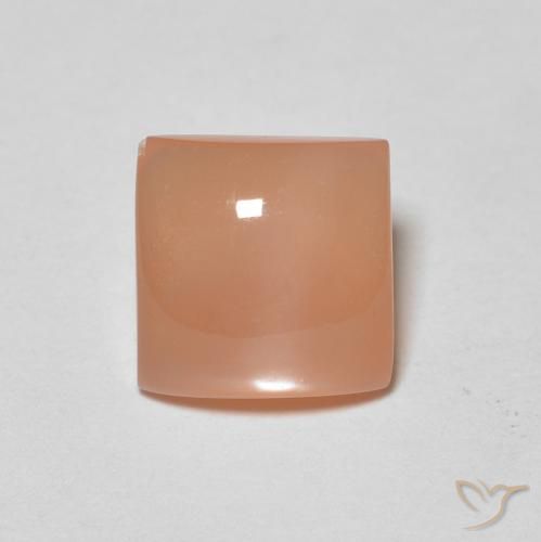1.65ct Natural Naranja medio Piedra de Luna, Cuadrado, Translúcido