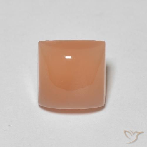1.63ct Natural Naranja medio Piedra de Luna, Cuadrado, Translúcido