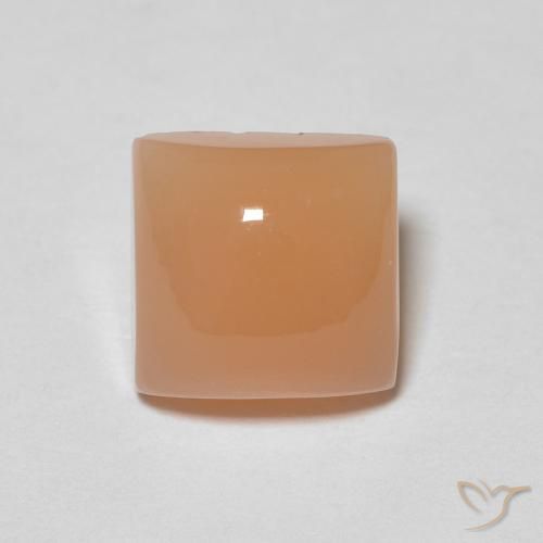 2.09ct Natural Naranja cantaloupe Piedra de Luna, Cuadrado, Translúcido