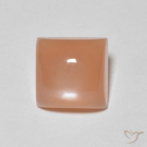 1.98ct Natural Naranja cantaloupe Piedra de Luna, Cuadrado, Translúcido