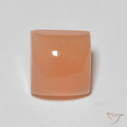 2.22ct Natural Naranja durazno Piedra de Luna, Cuadrado, Translúcido