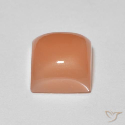 Piedra de Luna Naranja rojizo claro natural de 2.35 ct, Cuadrado, Translúcido