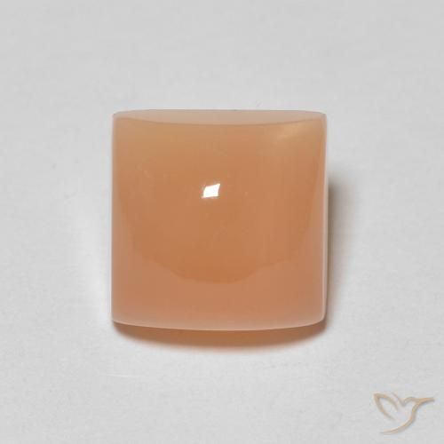 2.23ct Natural Naranja durazno Piedra de Luna, Cuadrado, Translúcido