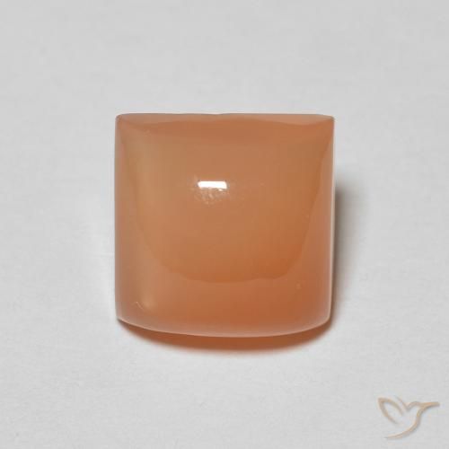 2.11ct Natural Naranja cantaloupe Piedra de Luna, Cuadrado, Translúcido