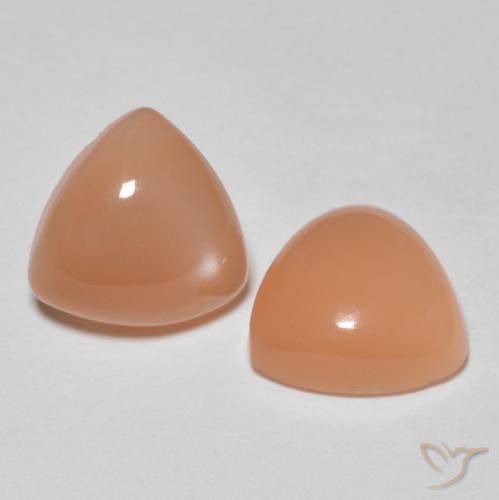 Gemas de Piedra de Luna Naranja cantaloupe natural de 3.17 ct, Trillón, Translúcido