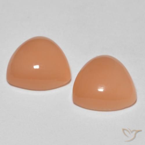 Gemas de Piedra de Luna Naranja cantaloupe natural de 3.17 ct, Trillón, Translúcido