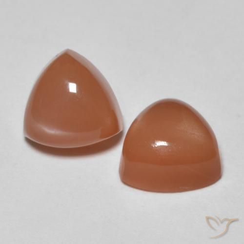 Gemas de Piedra de Luna Naranja rojizo natural de 2.04 ct, Trillón, Translúcido