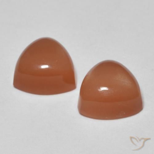 Gemas de Piedra de Luna Naranja rojizo natural de 2.04 ct, Trillón, Translúcido
