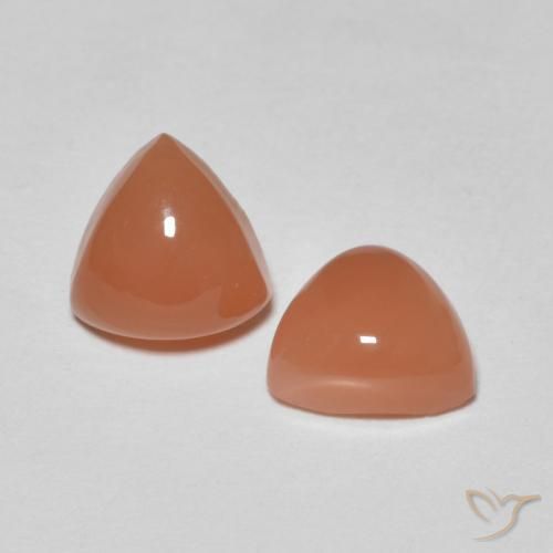 Gemas de Piedra de Luna Naranja rojizo natural de 1.57 ct, Trillón, Translúcido
