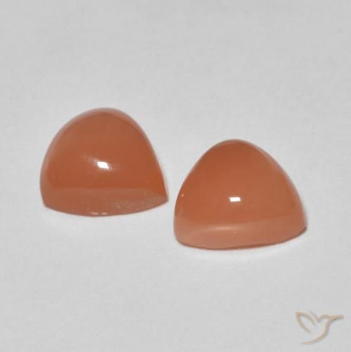 Gemas de Piedra de Luna Naranja rojizo natural de 1.57 ct, Trillón, Translúcido