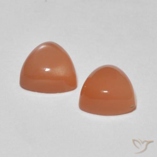 Gemas de Piedra de Luna Naranja cantaloupe natural de 1.73 ct, Trillón, Translúcido