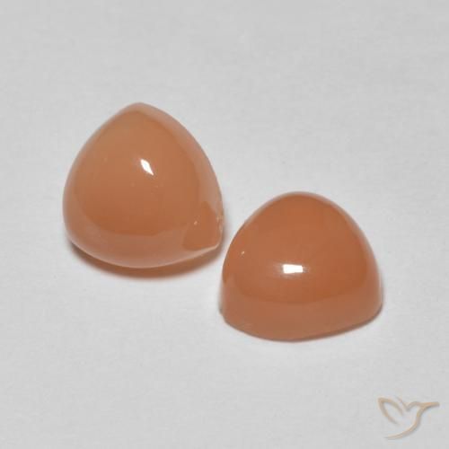 Gemas de Piedra de Luna Naranja claro natural de 1.76 ct, Trillón, Translúcido