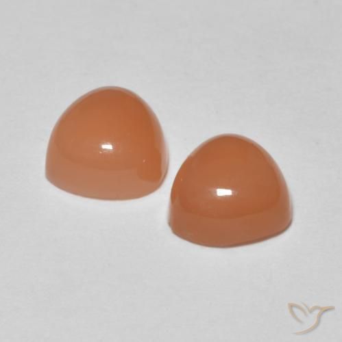 Gemas de Piedra de Luna Naranja claro natural de 1.76 ct, Trillón, Translúcido