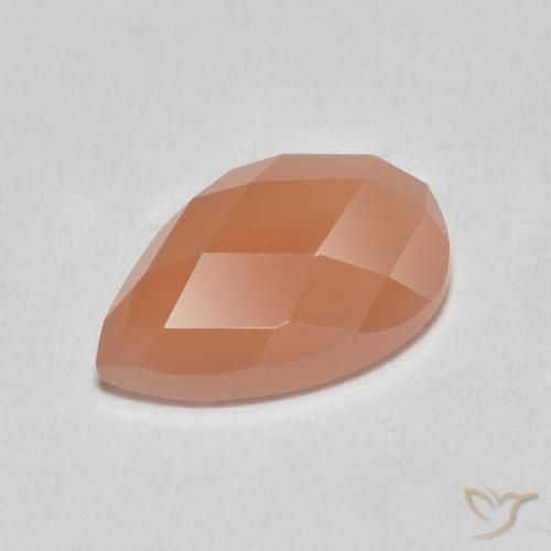 1.06ct Natural Naranja cantaloupe Piedra de Luna, En forma de pera, Translúcido