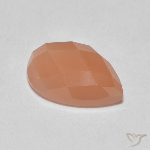 Piedra de Luna Naranja cantaloupe natural de 1.06 ct, En forma de pera, Translúcido