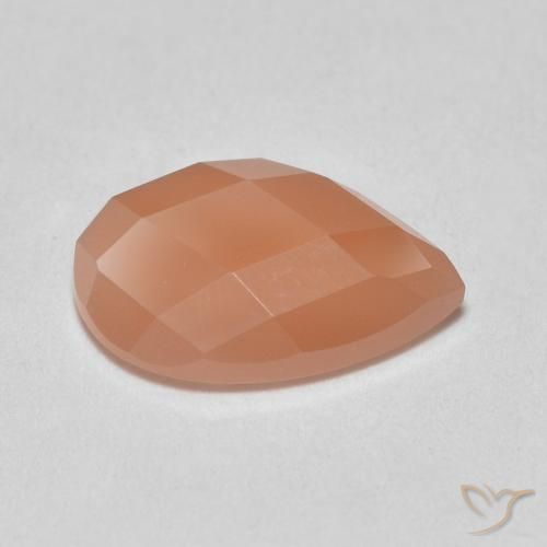 Piedra de Luna Naranja cantaloupe natural de 1.06 ct, En forma de pera, Translúcido