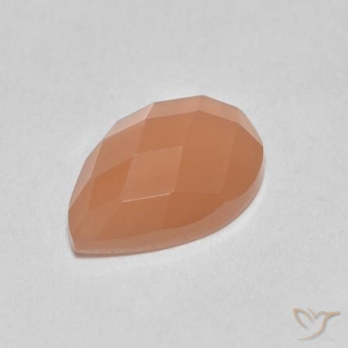 0.97ct Natural Naranja cantaloupe Piedra de Luna, En forma de pera, Translúcido