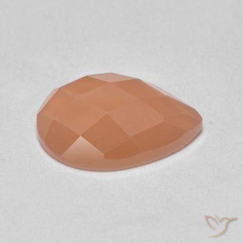 Piedra de Luna Naranja cantaloupe natural de 0.97 ct, En forma de pera, Translúcido