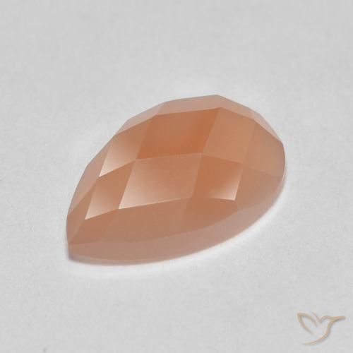 1.06ct Natural Naranja medio Piedra de Luna, En forma de pera, Translúcido