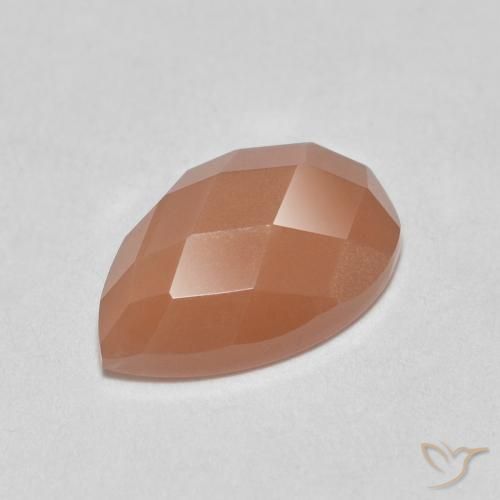 1.11ct Natural Naranja durazno Piedra de Luna, En forma de pera, Translúcido