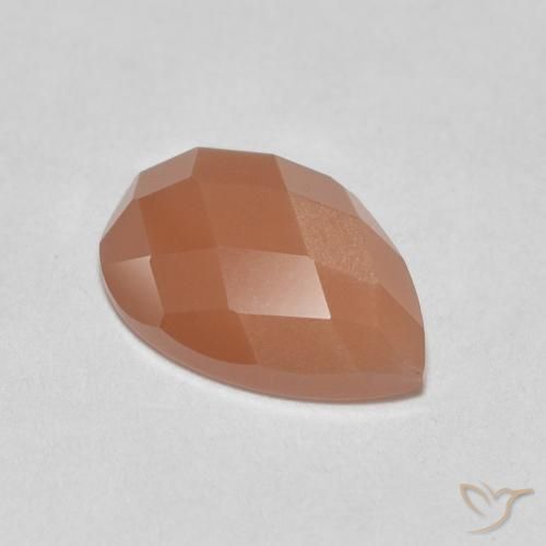 Piedra de Luna Naranja durazno natural de 1.11 ct, En forma de pera, Translúcido