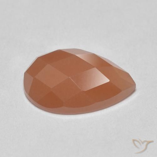 Piedra de Luna Naranja durazno natural de 1.11 ct, En forma de pera, Translúcido